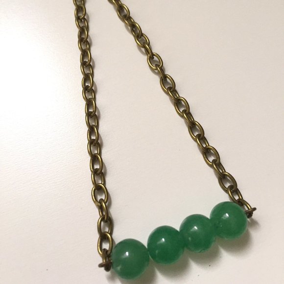 Brass Aventurine Gemstone Necklace - Picture 1 of 11
